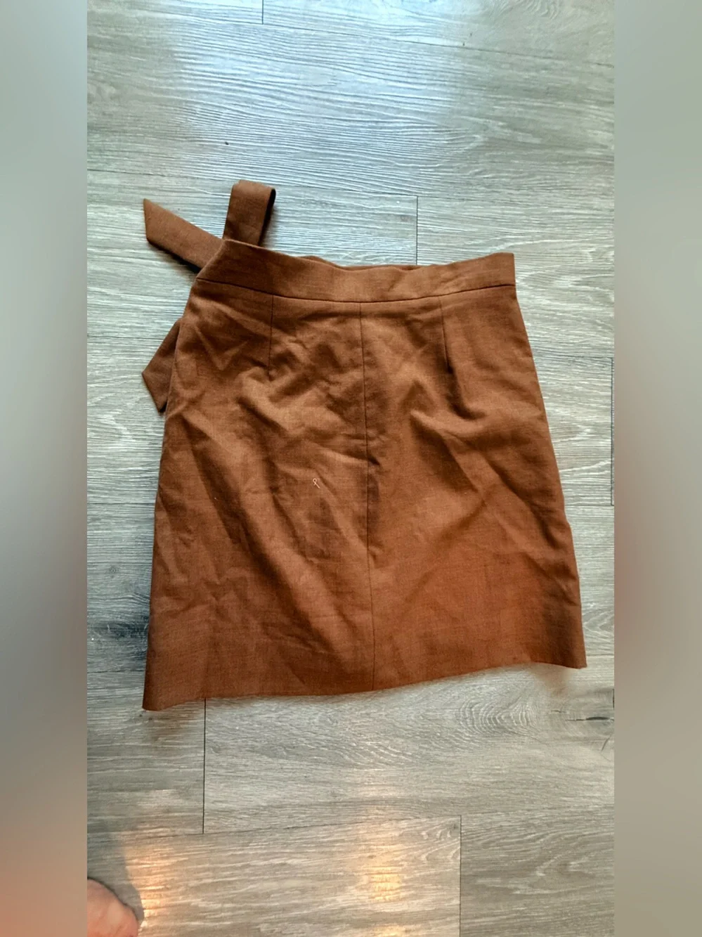 J.Crew Brown Wrap Mini Skirt Tie Waist A-Line Polished Preppy Chic❤️